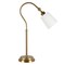 Homeroots 25" Brass Metal Arched Table Lamp With White Drum Shade 524480 - alternate 1