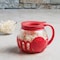 Epoca 3 Qt. Glass Popcorn Popper For Microwave Use W/ Protective Holder & Dual Function Silicone Lid, Red EKPRE-4320 - alternate 2