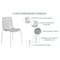Leisuremod Astor Plastic Dining Chair with White Steel Base Water Ripple Design in Transparent Black ACW-20TBL - alternate 3