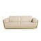 Homeroots 89" Beige And Gold Leather Sofa 551592 - alternate 1
