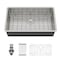 Wrightmaster 32 in. Undermount 16-Gauge Single Bowl Stainless Steel Sink with Bottom Grids, Rolling-Up Rack ZOR-U321910R1 - alternate 1
