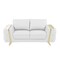 Homeroots 72in White And Gold Genuine Leather Loveseat 518570 - alternate 1