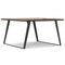 Homeroots 54" Walnut and Gray Wood and Iron Frame Base Square Dining Table 640701 - alternate 1