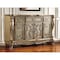 Homeroots 66in Gold Solid Wood Carved Scrollwork Seven Drawer Sideboard with Two Doors 347057 - alternate 2