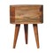 Homeroots 20" Brown Solid Wood Round Two Drawer Nightstand 651886 - alternate 3