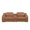 Homeroots 89in Cognac and Silver Italian Leather Power Reclining Loveseat With Storage 633759 - alternate 1