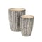 Homeroots Set of Six Black And Ivory Ceramic 2 Ounce Geometric Round Pot Planters, 6PK 517966 - alternate 3