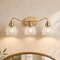 Vaxcel Shirley 3-Light Vanity Light, Champagne Gold, Clear Fluted Tulip Glass, 21.25-In. Wide W0581 - alternate 2