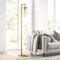 Homeroots 67" Brass Reading Floor Lamp With Clear Seeded Glass Drum Shade 523399 - alternate 3