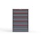 Strong Hold 5 drawer cabinet - (1x 5ft, 1x 6ft, 2x 7ft, 1x 8ft) - Red accents - Keyed Alike S3044-PPAAS-0502DS - alternate 1
