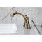 Kingston Brass Widespread Bathroom Faucet with Knurled Handle and Brass Pop-Up, Antique Brass KS4943KNL - alternate 3