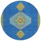 Homeroots 8' Denim Blue Red And Green Round Oriental Washable Indoor Outdoor Area Rug 598402 - alternate 2