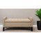 Homeroots 50" Beige and Black Upholstered Linen Bench with Flip top 530659 - alternate 4