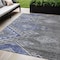Homeroots 5' X 8' Pewter And Blue Southwestern Washable Indoor Outdoor Area Rug 603558 - alternate 1