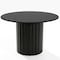 Homeroots 46" Black Solid Wood Pedestal Base Round Top Dining Table 721071 - alternate 1