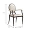 Leisuremod Flaco Leather Dining Arm Chair, Aluminum Frame with Wood Finish FCAWN-19PW - alternate 3