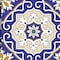 Homeroots 6" X 6" Blue White and Gold Mosaic Removable Tiles 399832 - alternate 3