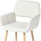 Homeroots Set of Two Beige and Oak Fabric and Steel Dining Arm Chairs, 2PK 719406 - alternate 4