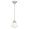 Vaxcel Huntley Satin Nickel Farmhouse Schoolhouse Mini Pendant Ceiling Light White Glass P0154 - alternate 1