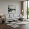 Homeroots 55" Light Gray Fabric Modular Sofa With Black Legs 568302 - alternate 5
