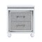 Homeroots 22" White and Silver Two Drawer Faux Crystal Bling Wood Nightstand 564651 - alternate 2
