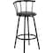 Flash Furniture Swivel Barstool, Mtl, Crown Back, Blk Seat YB-Y-J909-KD-GG - alternate 1
