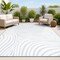 Jonathan Y Maribo High-Low Abstract Groovy Striped Light Blue/Ivory 10 ft. x 13 ft. Indoor/Outdoor Area Rug SCN103C-13 - alternate 1