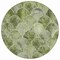 Homeroots 8' Green And Ivory Round Abstract Washable Indoor Outdoor Area Rug 577675 - alternate 2