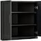 Homeroots Set Of Two Black Wood Corner Accent Cabinet With Two Doors 712114 - alternate 3