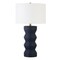 Homeroots 28" Navy Blue Ceramic Table Lamp With White Drum Shade 524415 - alternate 1