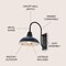 Jonathan Y Stanley 12.25" 1-Light Farmhouse Industrial Iron LED Gooseneck Arm Outdoor Sconce, Navy JYL7614C - alternate 3