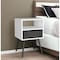 Homeroots 25" Gray Wood One Drawer Nightstand 543656 - alternate 3