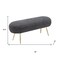 Homeroots 48in Black and Gold Fabric Upholstered Bench 668845 - alternate 2