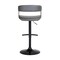 Homeroots Gray and Black Faux Leather with Metal Swivel Adjustable Height Bar Chair 534476 - alternate 3