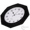 Clockswise 12-inch Non-Ticking Octagon Plastic Analog Wall Clock - Elegant Decorative Accent for Home QI004143.BK - alternate 2