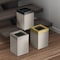 Gatco Modern Square 3 Gal. Wastebasket, Satin Nickel/Brushed Brass Lid 1914B - alternate 2
