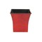 Homeroots 7in Red Recycled Plastic Indoor Outdoor Square Pot Planter 488280 - alternate 1