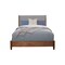 Homeroots Brown and Gray Solid Wood And Linen Queen Bed Frame 524794 - alternate 2