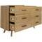 Homeroots 53" Walnut Solid Wood Six Drawer Double Dresser 473109 - alternate 2