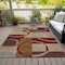 Homeroots 5' X 8' Wheat And Burgundy Geometric Washable Indoor Outdoor Area Rug 612600 - alternate 2