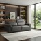 Homeroots 80" Dark Gray Top Grain Leather Reclining Metal USB Sofa 720383 - alternate 3