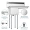 Koolmore 1 Compartment Stainless Steel NSF Commercial Kitchen Prep & Utility Sink with Drainboard SA121610-16R3 - alternate 6