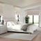 Martha Stewart Britta King Upholstered Platform Bed w/Rounded Headboard, Piped Detailing/Cushioned Sderails, Beige TW-3WDB01-K-BG-MS - alternate 1