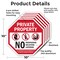 Signmission Private Property No Trespassing Sol, 10 inch X 10 inch, Aluminum Metal Signs, 5PK OC-A-5Pack-10-141 - alternate 2