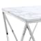 Homeroots 22" Silver Metallic And White Stone Square End Table 543887 - alternate 3