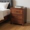 Homeroots 24" Brown Solid Wood Three Drawer Nightstand 651498 - alternate 3
