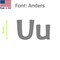 Aacc Self-Adhesive Vinyl Letter: U, Scale: 16 cm. Color: Gray Font: Anders by, 12PK AACC-Anders-UU-Gray-M16x12 - alternate 1