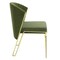 Homeroots Set of Two Green and Gold Upholstered Velvet And Steel Wing Back Dining Side Chairs, 2PK 573340 - alternate 3