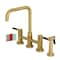 Kingston Brass Bridge Kitchen Faucet with Brass Sprayer, Brushed Brass KS8287DKLBS - alternate 1