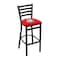 Holland Bar Stool Co 30" Blk Wrinkle Georgia "Bulldog" Stationary Bar Stool, Ladder Back L00430GA-Dog - alternate 1